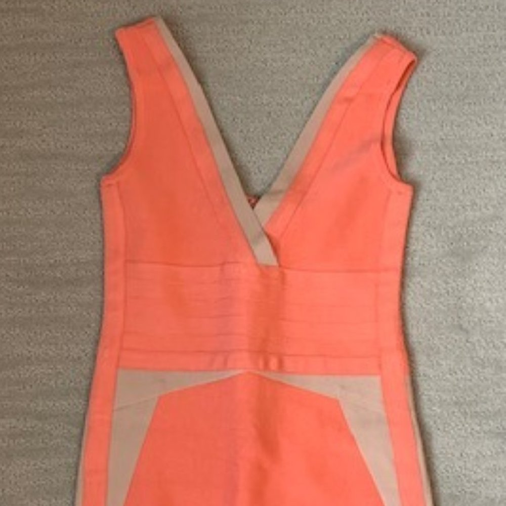 Bebe Coral Bandage Dress